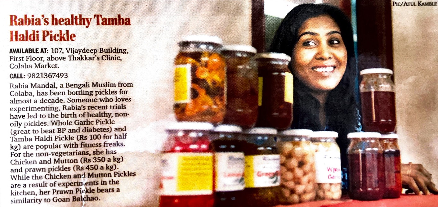 Roshan's Homemade Products feature in Mid Day - July 2009